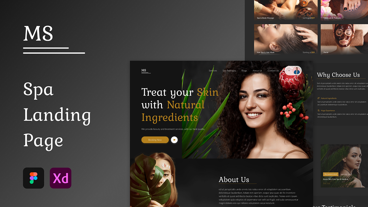 MSpa Spa site Template by Yashpal Bharti on Dribbble