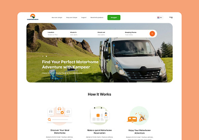 Kampeer Keus! Rent It adobexd consilion design illustration landing page landing page design landing page ui ui uixdesign web page