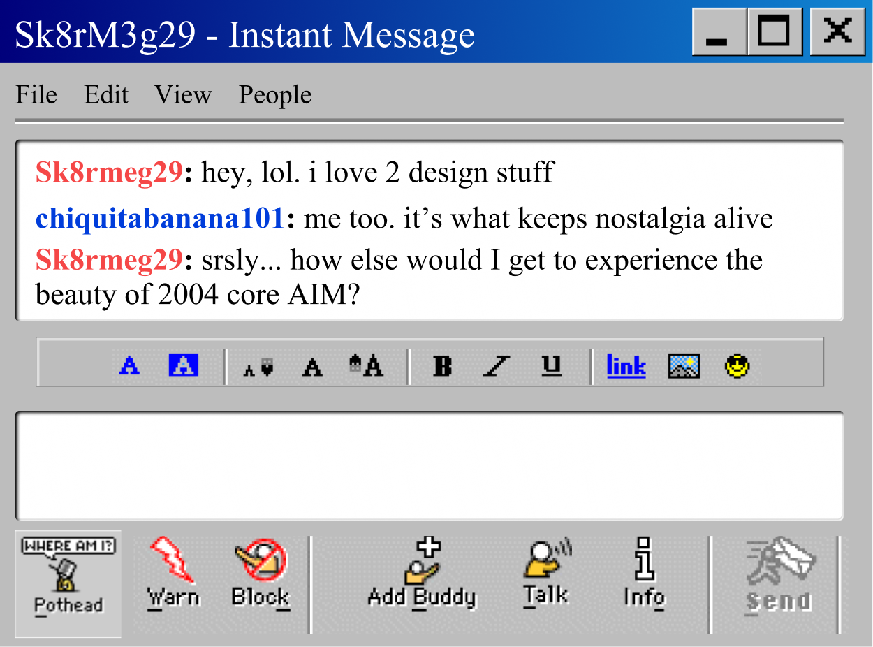 AIM Message aim illustration message messenger microsoft ui y2k