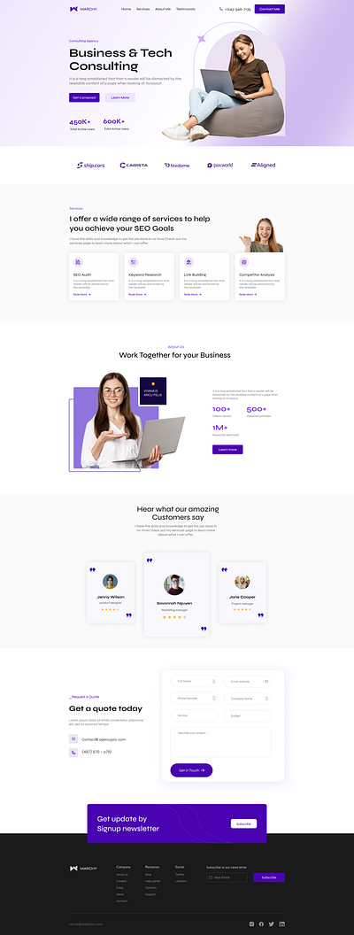Consulting Agency consulting agency digita markating landing page ui website design