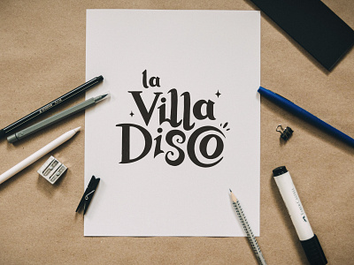 La Villa Disco - Logotype design badge brand branding design graphic design identity illustration lettering logo logotype typography vector