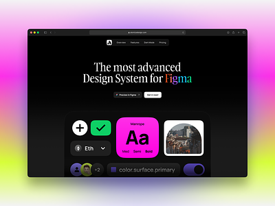 Atomize - New Landing page 🚀 atomize branding components dark mode design system figma landing page logo typography ui variables web3 website