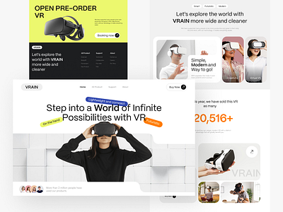 VRAIN - VR Landing Page ai clean design device home page metaverse minimal technolgy ui ui design ui ux user interface virtual virtual reality vr vr generator vr space vr tool web website