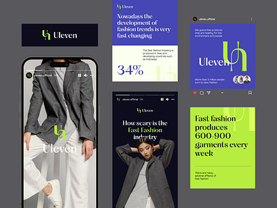 Uleven - Feed and Instagram Stories Exploration branding clean clothing color design fashion feed guideline instagram instastory photography post social media story style typography ui ux whitespace