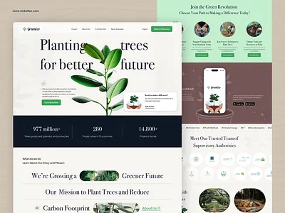GreenEco Landing Page 3d animation branding dashboard design eco system home homepage illustration landing page logo plant product social service sustanibility ui ux web website website design