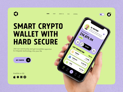 Creative Crypto Wallet Exchange Messanger Landing Page Hero android app clean creative hero interface ios landing minimalism mobile product service startup uiux