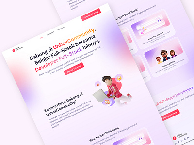 UnboxCommunity - Community for UnboxLabs Landing Page 3d community design modern ui uiux ux website