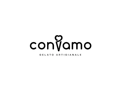 coniamo alex seciu branding heart logo ice cream logo logo design wordmark logo