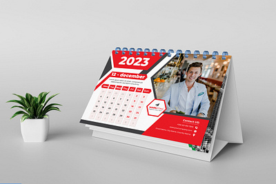 New year Desk Calendar 2023 template 12 months included calendar date