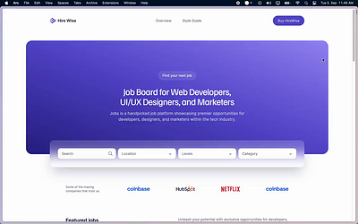 Hire Wise - Multipage job portal job job board multipage platform responsive tailwind theme