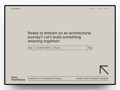 Inno Architects - Website Footer Design architecture branding consultation design footer graphic design landing page ui web design website