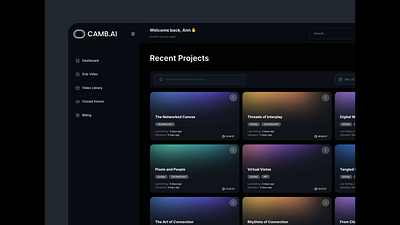 CAMB.AI | Multilingual AI Dubbing dashboard 2023 ai aidashboard animation dashboard design motion graphics popular trendy ui uiux ux uxui