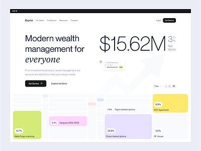 Finance - Landing Page clean design finance finance landing page hero hero section investment landing page landingpage minimal saas site startup ui ux web design web site website