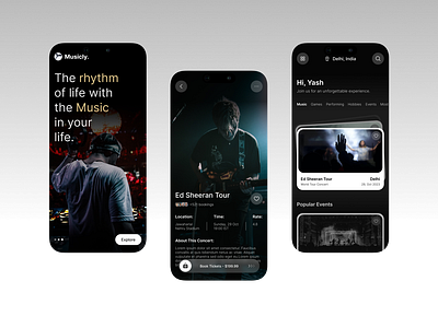 Music Concert App UI appui cocert cool ui design music music player music uii ui ui design ux