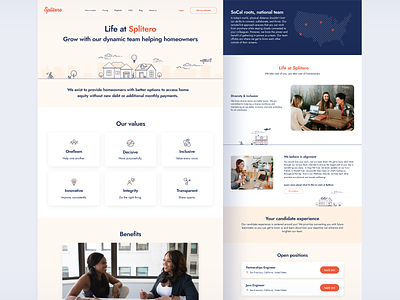 Splitero Website - Life at Splitero graphic design landing page webdesign webpage website