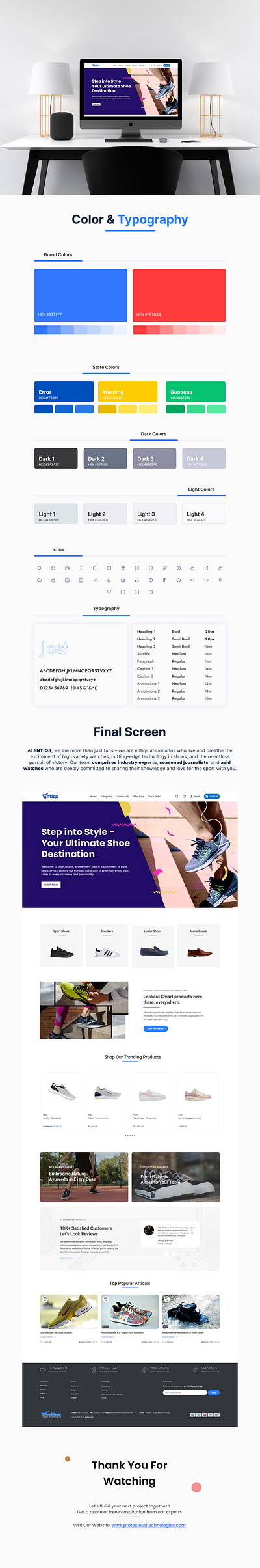Entiqs: Your Go-To E-Commerce Platform for Casual Footwear css html javascript landing page logo ui ux website design wordpress