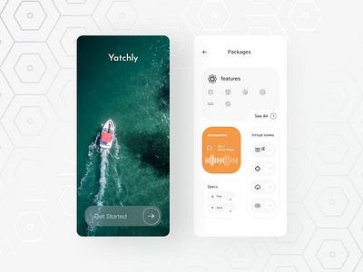 Yatchly Mobile Ui concept app branding design graphic design illustration logo typography ui ux vector