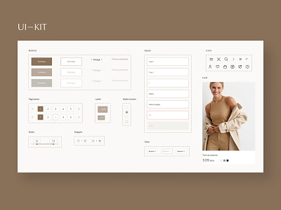 Ecommerce — UI-KIT brand branding button card cloth concept design e commerce fashion icon input pagination sale ui ui kit ux uxui web