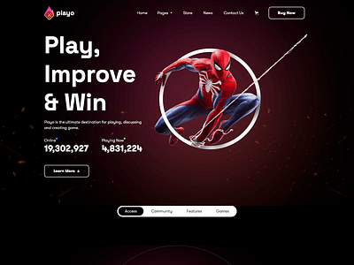 Playo 128 design game game website professional responsive typography webdesign webdevelopment webflow