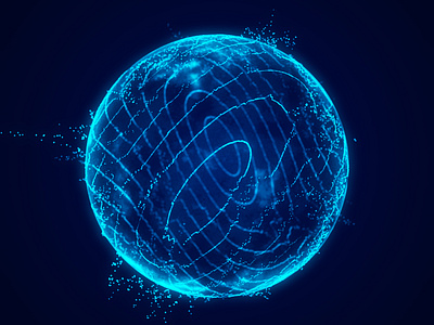 Sphere of particles in cyberspace 3d art blue design digital graphic design illustration particle particles render sphere