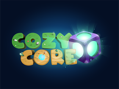 Cozy Core branding cube game logo game title logo mobile game video game
