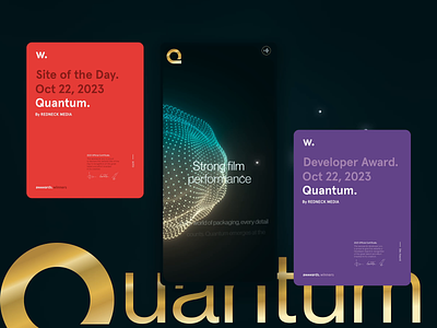 Quantum - SOTD Awwwards 3d animation branding design desktop ui ux web design website