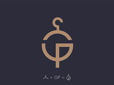 GP + hanger gp hanger letter logo monogram
