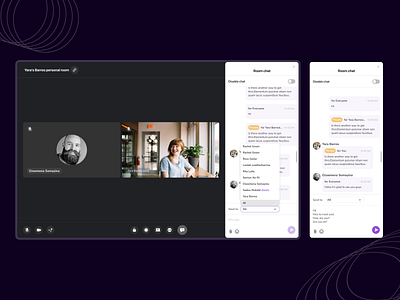 Private chat for video meeting web app chat chat on meeting ui video meeting web app