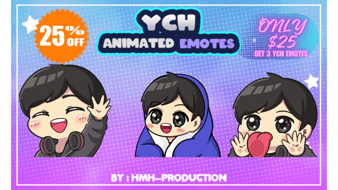 YCH Animated Waving, Blanket, Licking Emotes Discount 25% animated emotes animation blanket emotes blanky emotes chibi emotes commission commission open cute emotes discount hello emotes hi emotes lick emotes licking emotes twitch twitch emote vtuber emotes waving emotes ych ych animated ych emotes