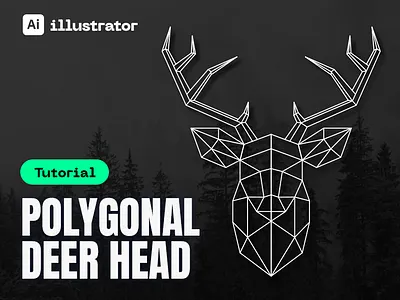 How to Make a Polygonal Deer in Adobe Illustrator? Polygonal Art adobe illustrator deer deer head deer head logo deer logo design illustration line logo logotype polygonal polygonal art polygonal deer symbol thin video