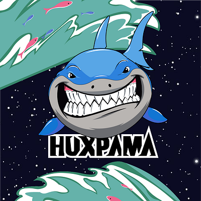 Huxpama Clothing Brand Shark Illustration branding design graphic design illustration vector