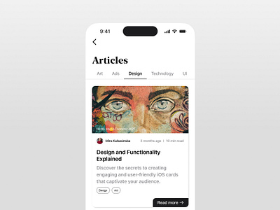 daily ui 16 | article view articles artticle view dailyui ios ui