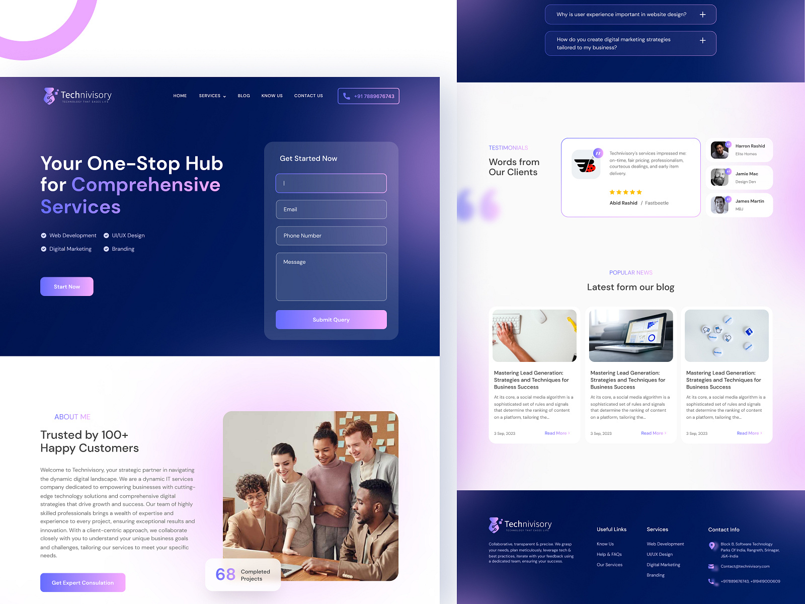 Landing page for a Tech website by Sehar wani on Dribbble