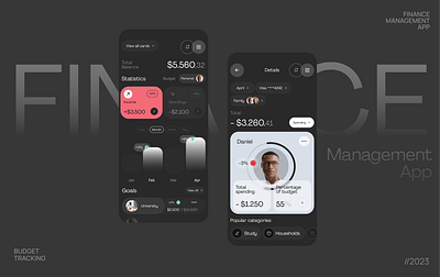 Finance Management App android app app design balance banking budget charts finance fintech income investment ios minimal mobile online banking saas saving ui ux wallet web