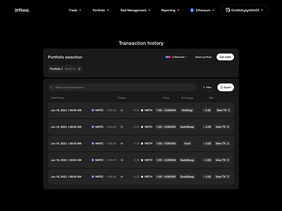 Transaction history - 31Third