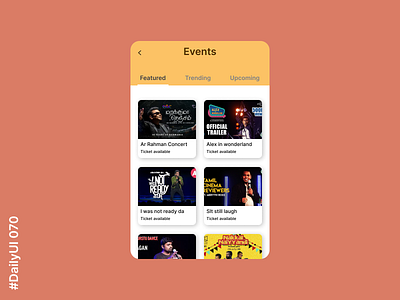 DailyUI 70 - Event listing ui