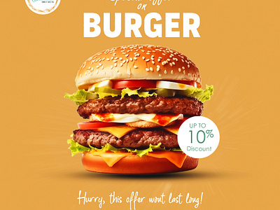 Blue Yellow Orange Burger Promo Flyer - Templates by Canva 