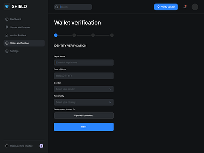 Third Party Vendor Verification - Wallet Verification