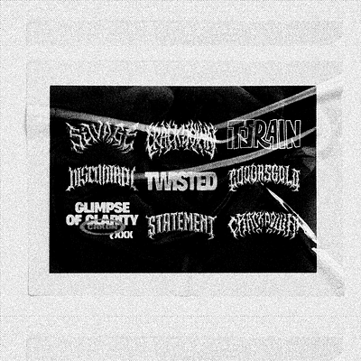 Typography Archive @2023 band logo branding dark ar design graphic design illustration logo metal band art metal band logo typography typography logo