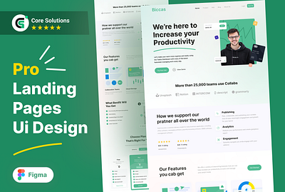 SaaS Landing Page figma landing page ui deisgn saas landing page ui ui design