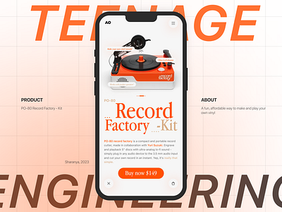 Teenage Engineering product page UI, but with an Apple vibe apple design design product product page record factory kit teenage engineering ui ui ux