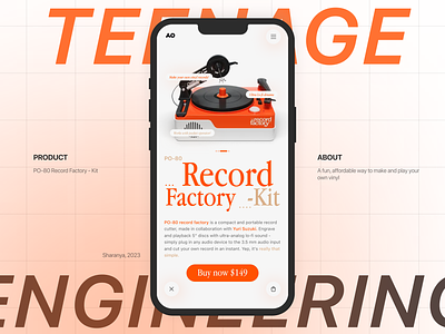 Teenage Engineering product page UI, but with an Apple vibe apple design design product product page record factory kit teenage engineering ui ui ux