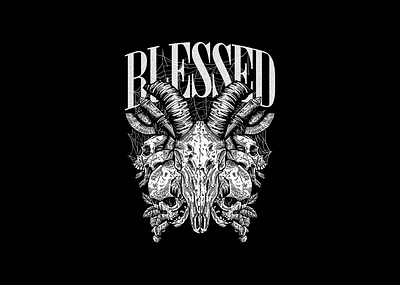Blessed Skull band logo branding design graphic design illustration logo metal band logo ui ux vector