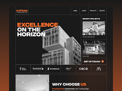 Construction Company Compact Landing ui web design