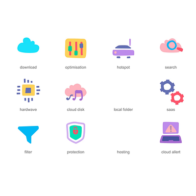 Cloud-based 2d animation cloud computing data design digital flat icons illustration infographic innovation motion network saas tech technology