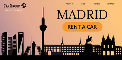 Madrid silhouette for landing page adobe illustrator black car city madrid illustration landing page madrid rent silhouette silhouette madrid