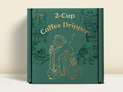 Coffee Dripper Packaging bag box branding coffee coffee bag coffee packaging coffee shop eco gold foil illustration line drawing london coffee shop luxurious minimal packaging sustainable