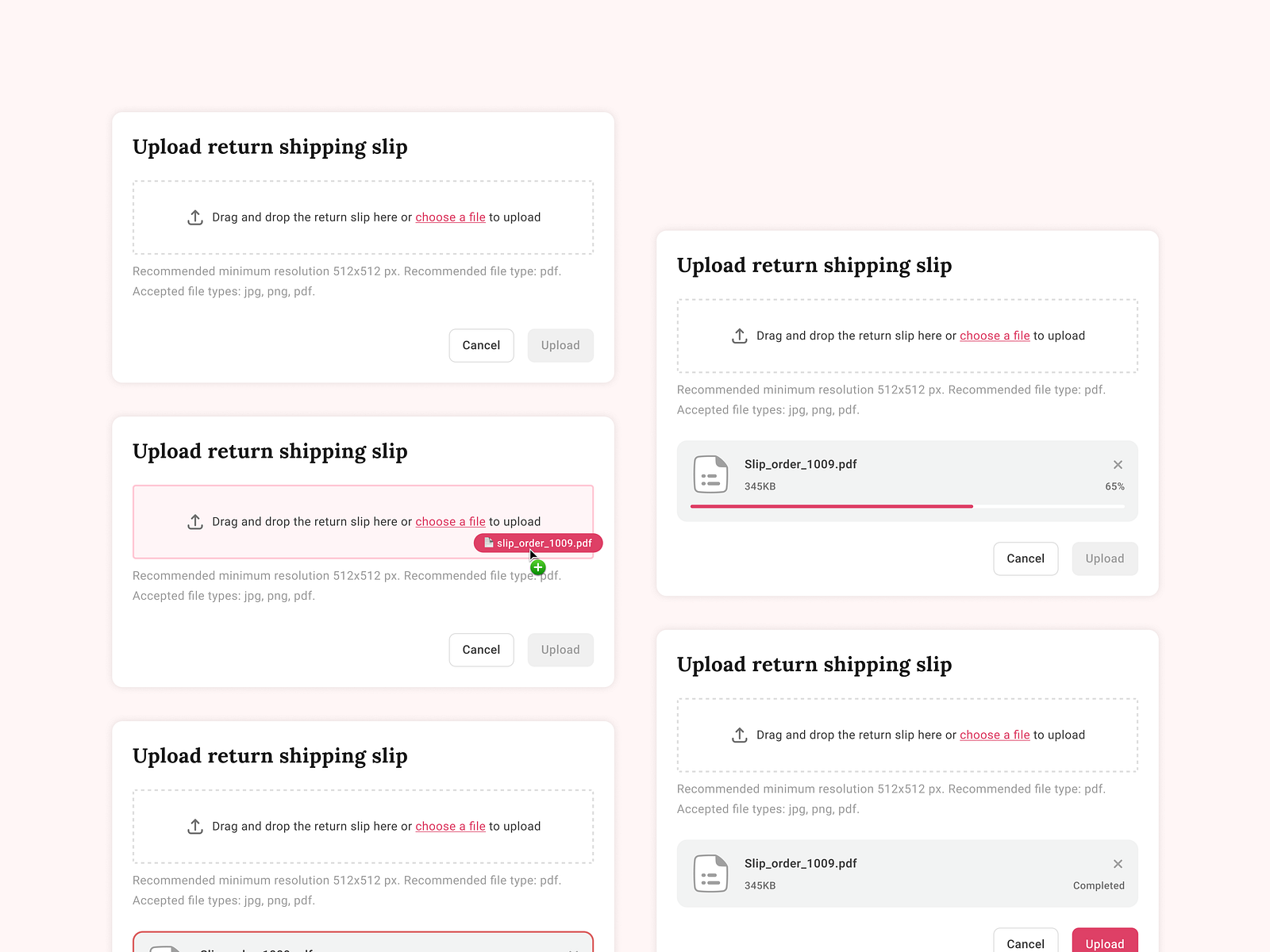 File upload block (drag & drop) by Niko V. on Dribbble