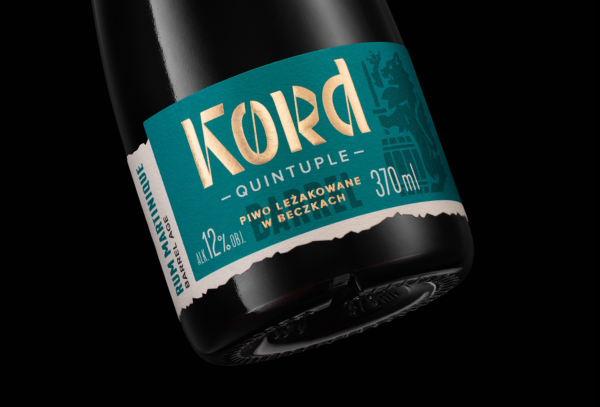 Kord alcohol barrelaged beer branding craftbeer embossing hotstamping labeldesign rum