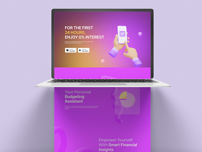 One-pager loan app web design branding clean data graphic design ine page kenya loan loan app minimal purple ui web design